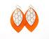 Scalloped in Cream with Orange Fringe Layered Earrings