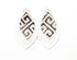 Greek Key with White Fringe Layered Earrings