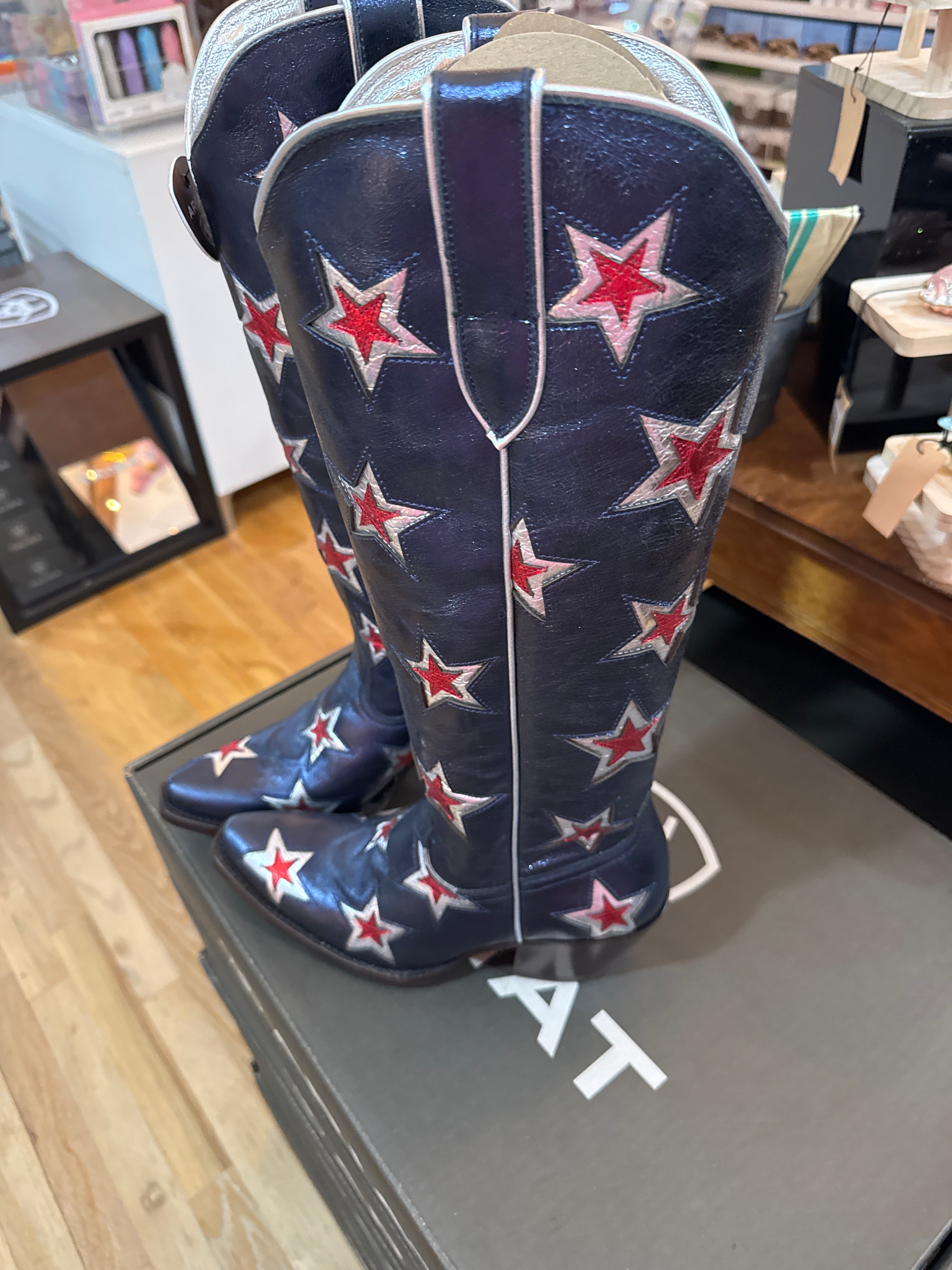Ariat Casanova RED WHITE AND BLUE Star X Toe Western Boot