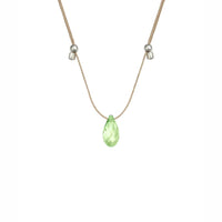 HyeVibe Crystal Necklace - Green Opal on Silver by &Livy