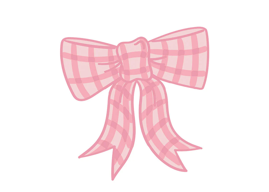 HAPPY EVERYTHING PINK GINGHAM BOW BIG ATTACHMENT