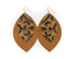 Fleur de Lis with Brown Fringe Layered Earrings