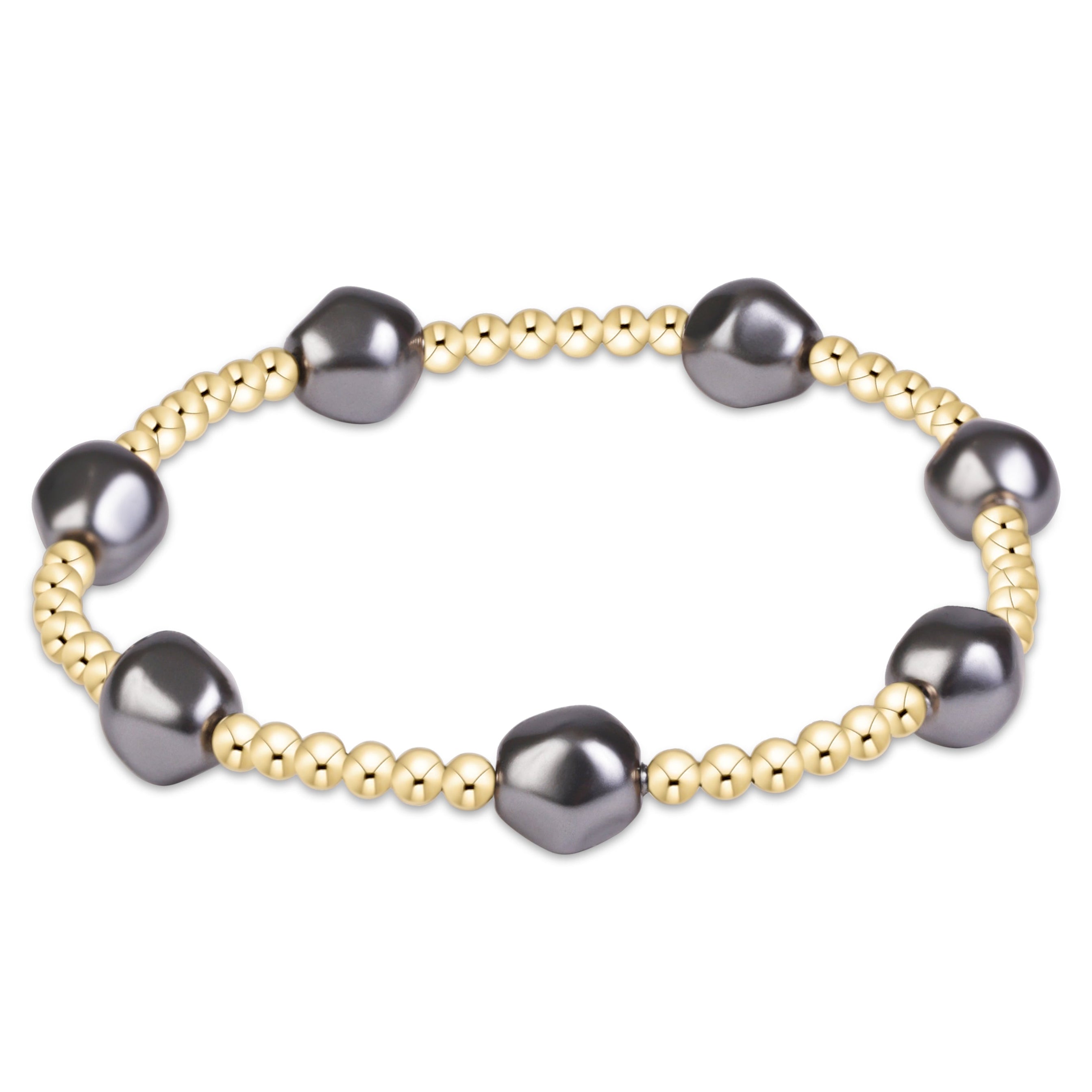 enewton Extends Admire Pearl Dark Grey 3mm Gold Bracelet