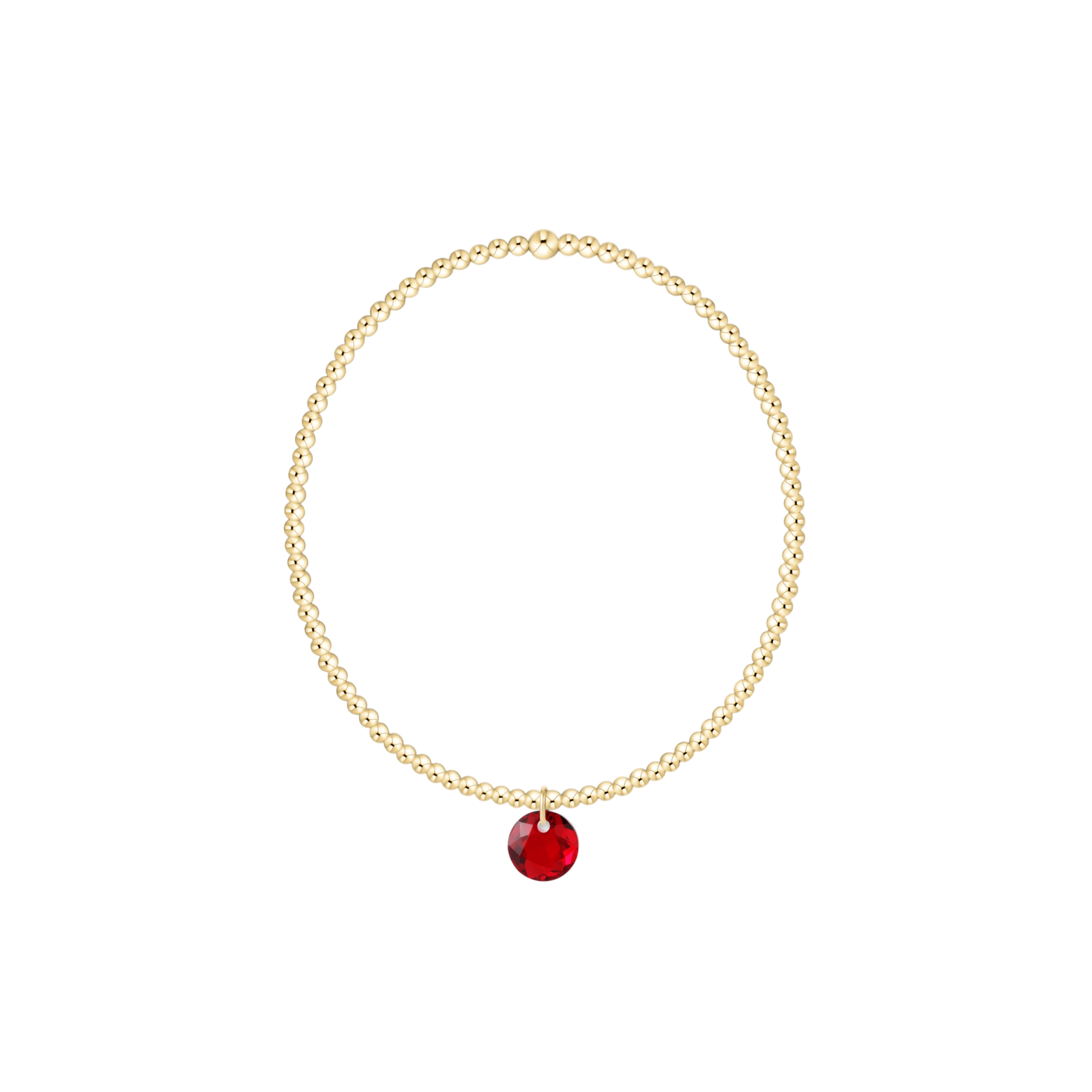 Classic Gold 2mm Bracelet - Reflection Small Charm - 01