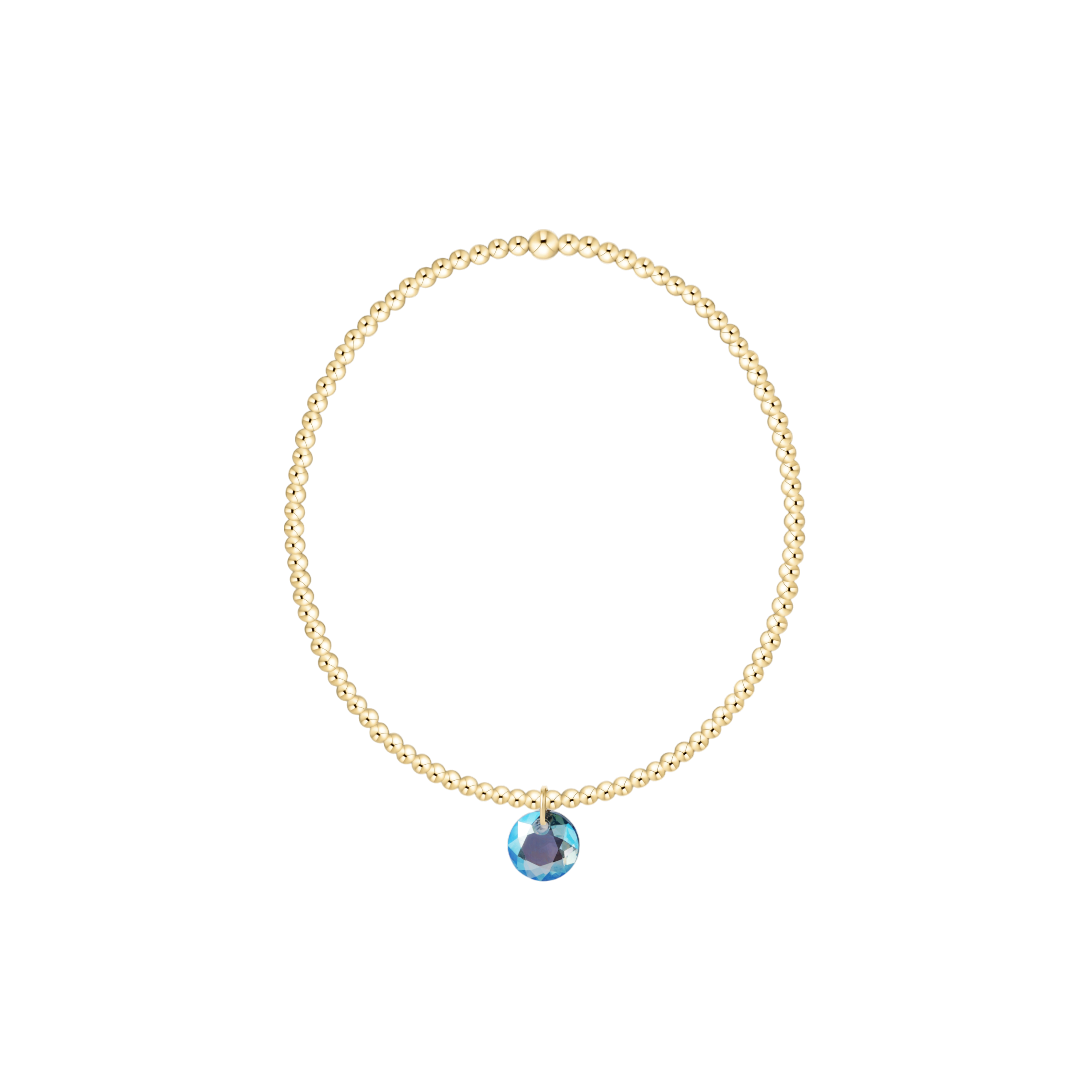 Classic Gold 2mm Bracelet - Reflection Small Charm - 03