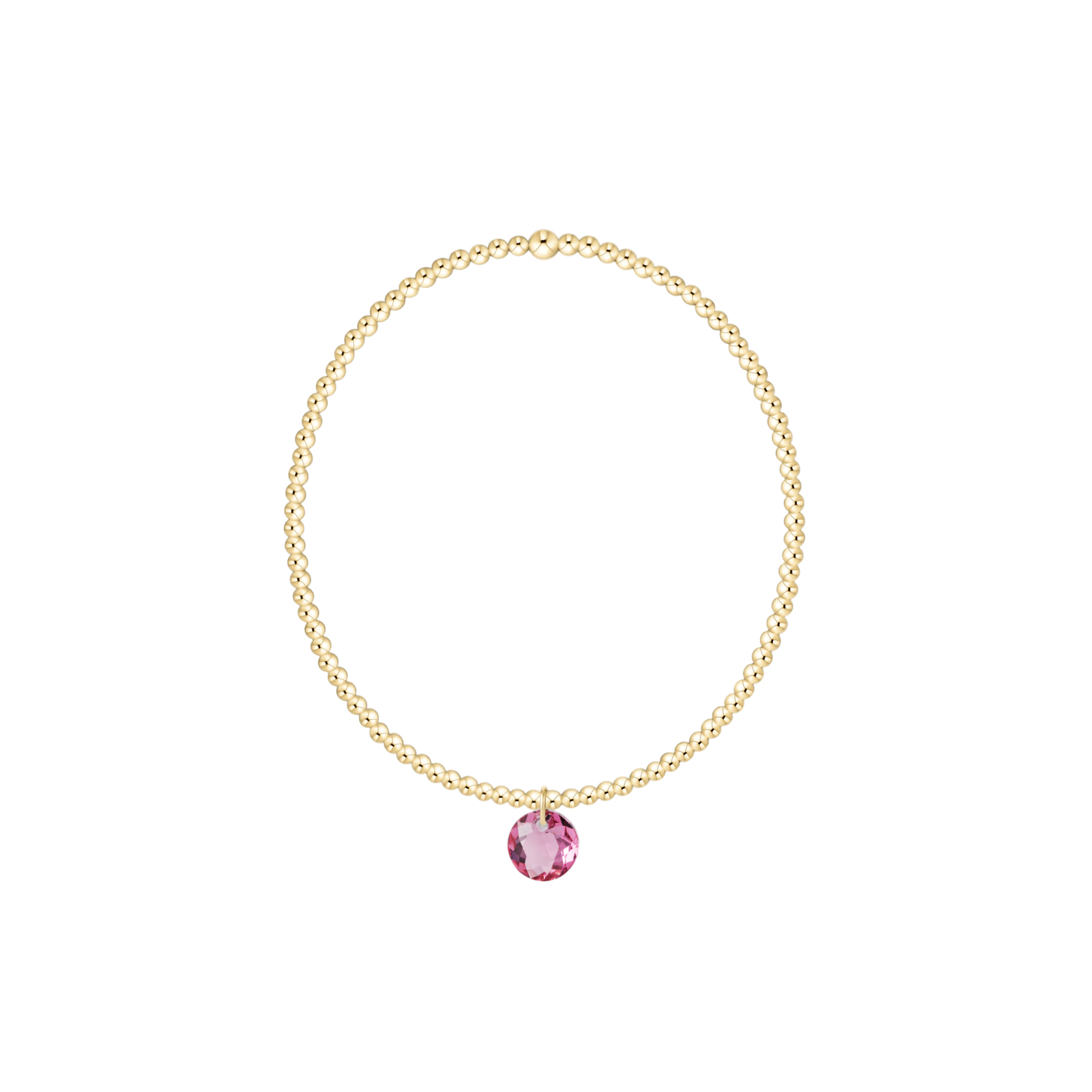 Classic Gold 2mm Bracelet - Reflection Small Charm - 10