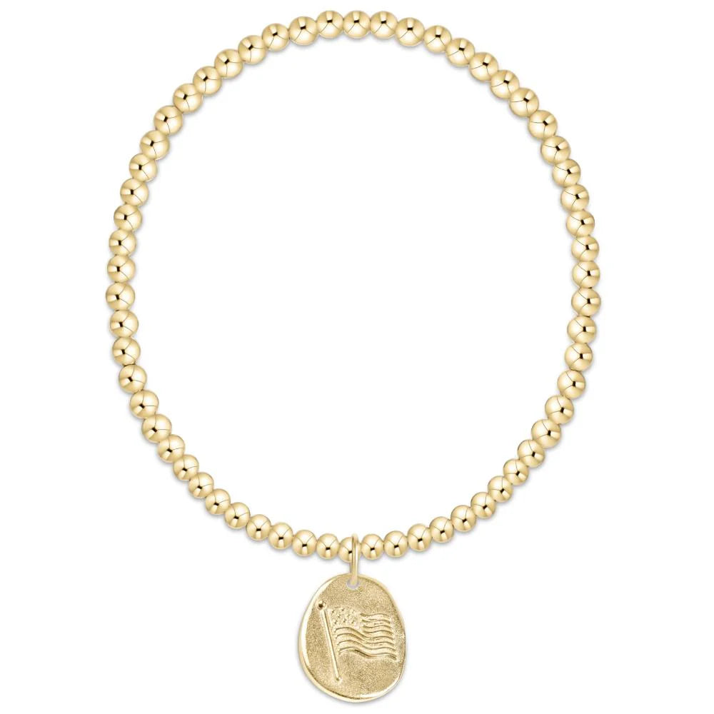 Classic Gold 3mm Bracelet 6.25" - Inspire America Gold Disc by enewton by Enewton