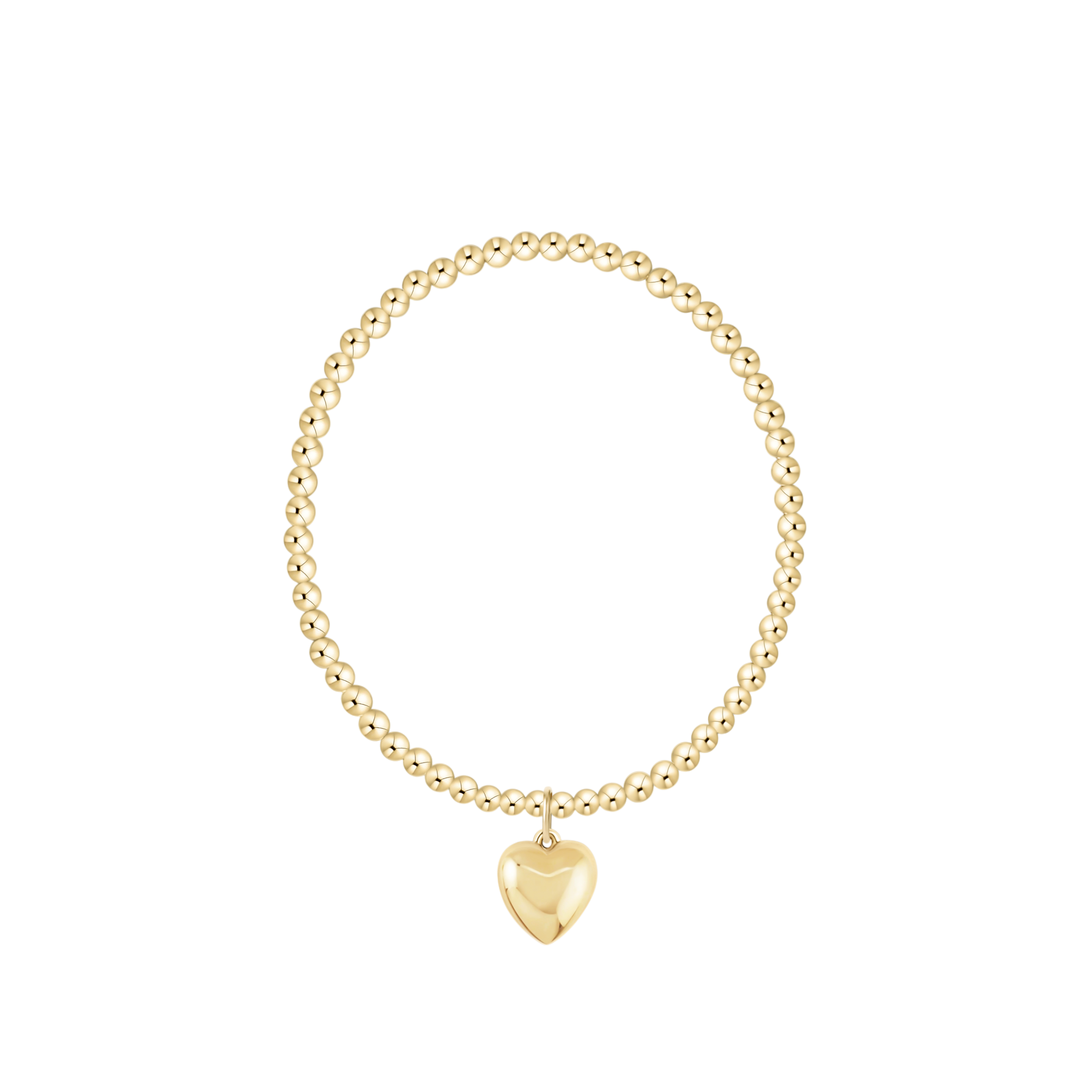 Classic Gold 3mm Bracelet - Love Plush Gold Charm