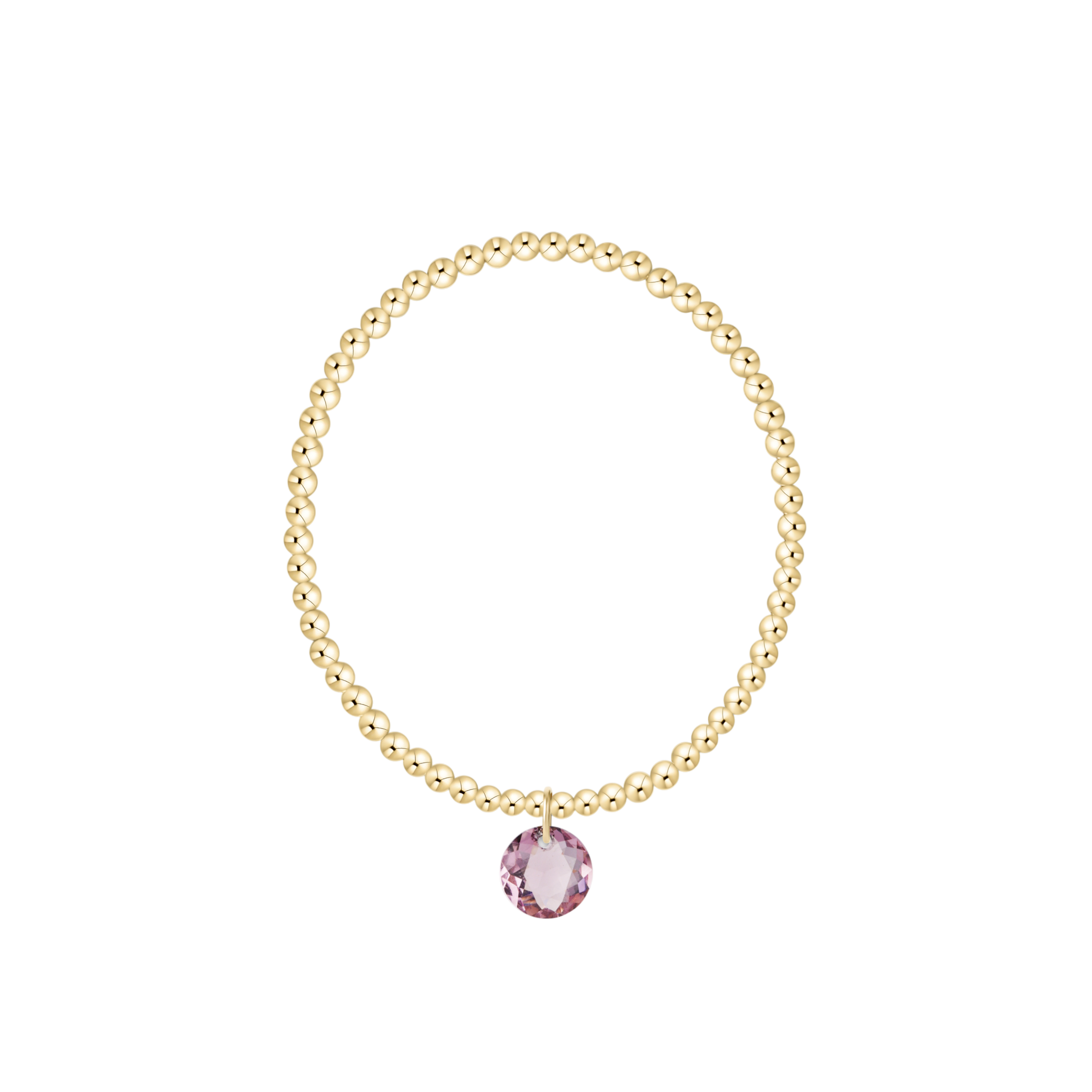 Classic Gold 3mm Bracelet - Reflection Charm - 02