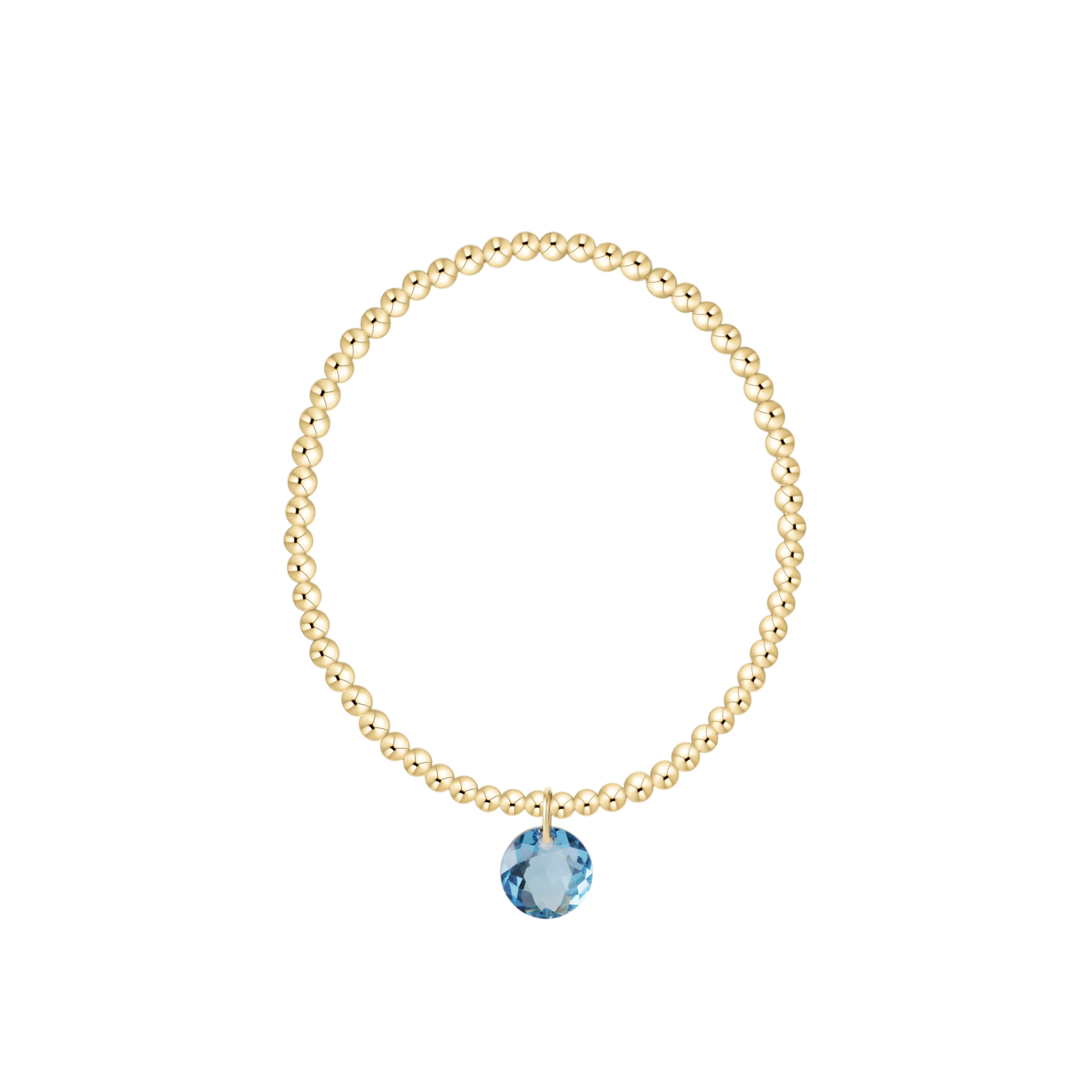 Classic Gold 3mm Bracelet - Reflection Charm - 03