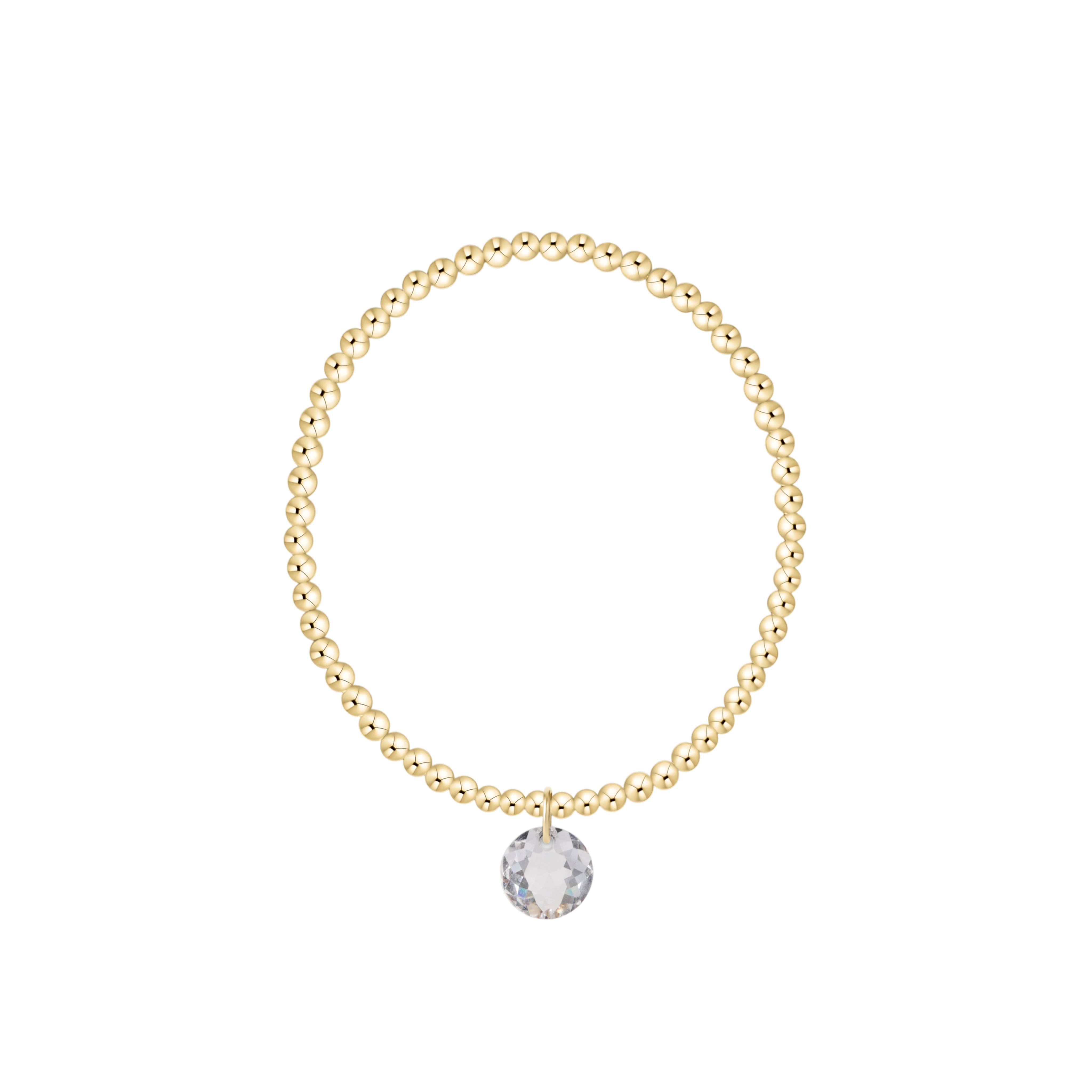 Classic Gold 3mm Bracelet - Reflection Charm - 04