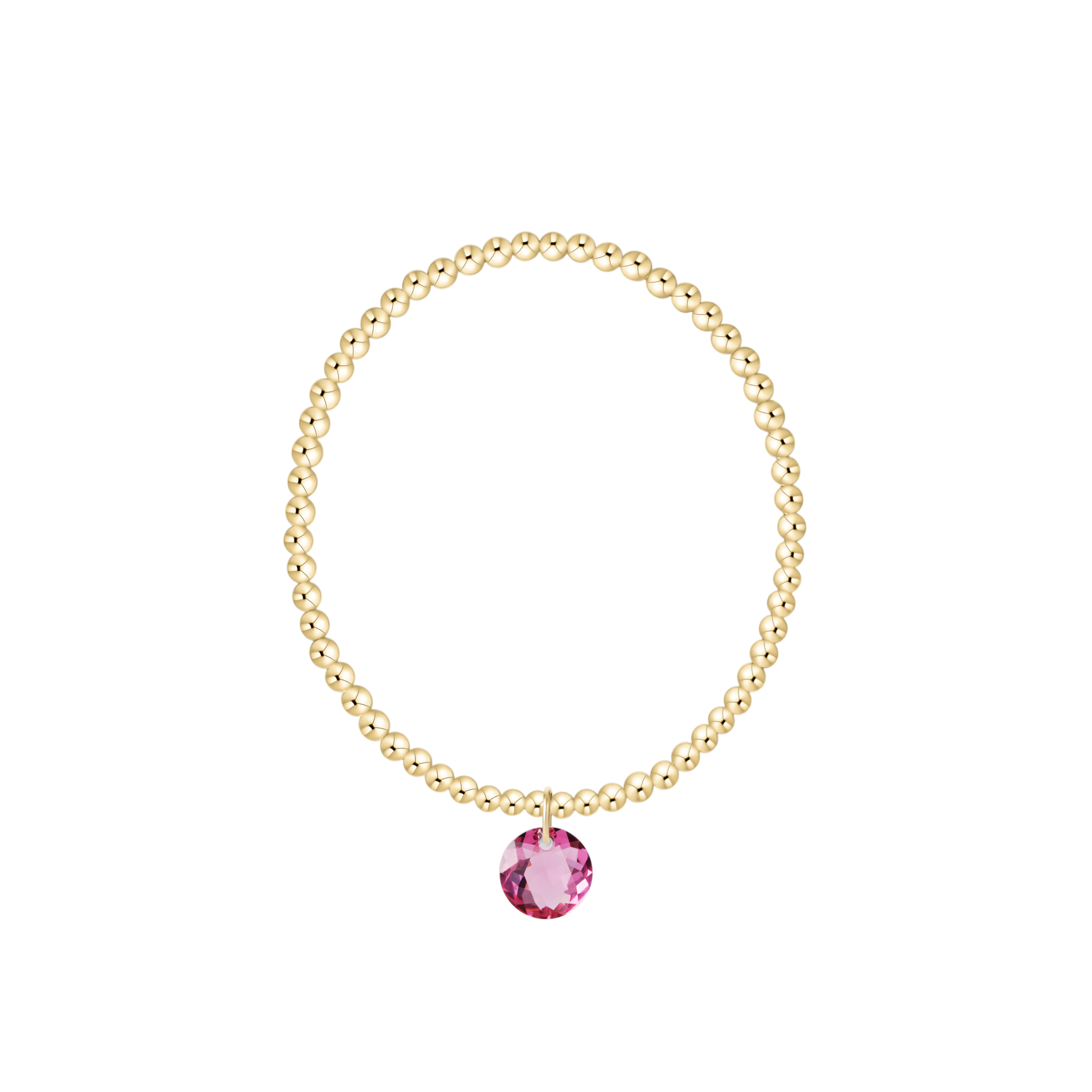 Classic Gold 3mm Bracelet - Reflection Charm - 10