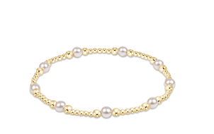 Classic Purpose Pattern 4mm Bead Bracelet - Pearl - by enewton