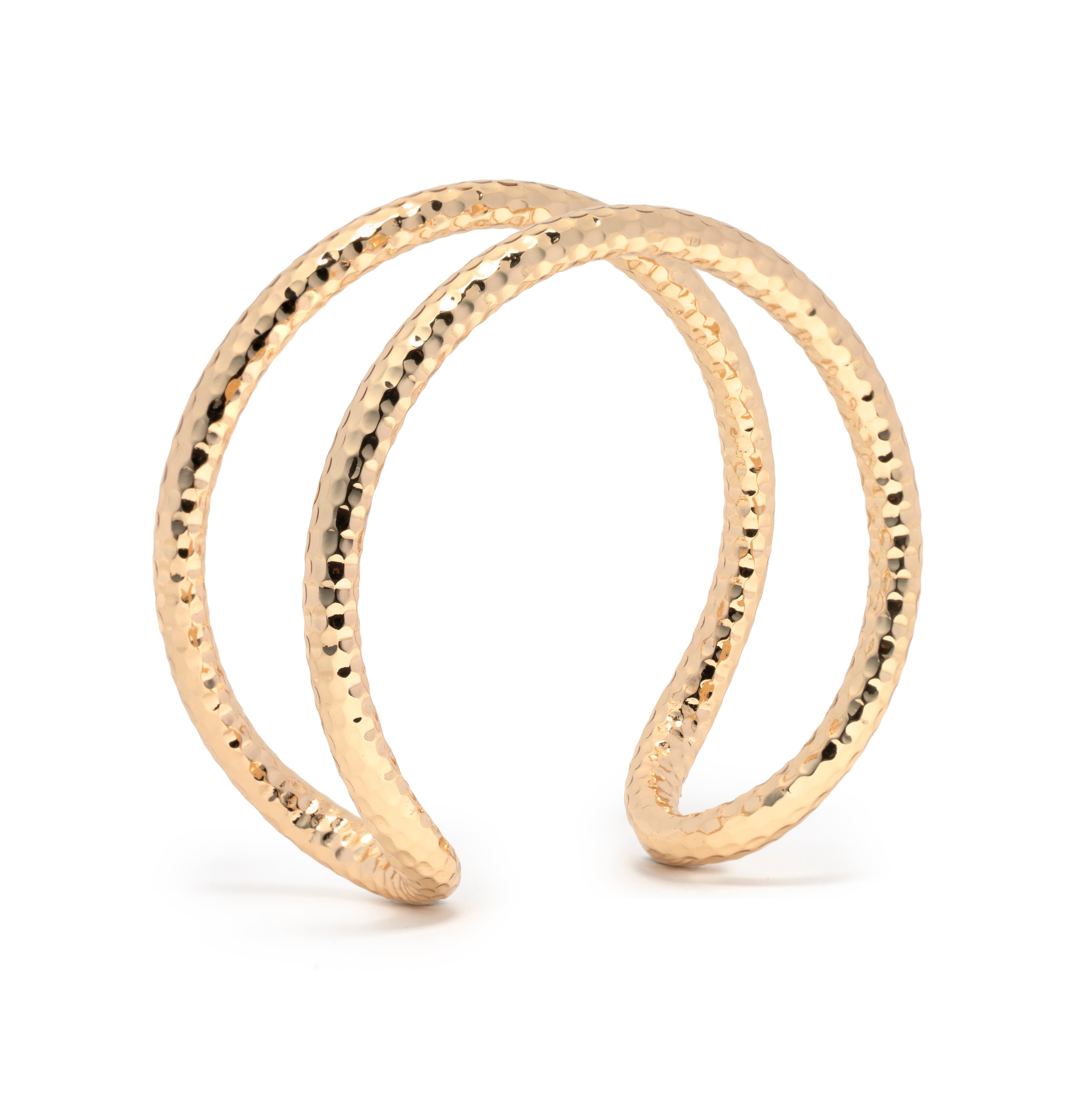 Betsy Gold Hammered Cuff Bracelet by Leslie Curtis Jewelry