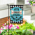 It's Treat O'Clock Burlap Flag, Garden