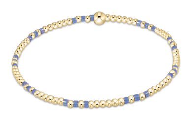 Hope Joy Pattern 2mm Bead Bracelet - Bright Blue - by enewton