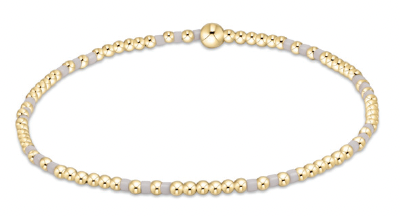 Hope Joy Pattern 2mm Bead Bracelet - White - by enewton