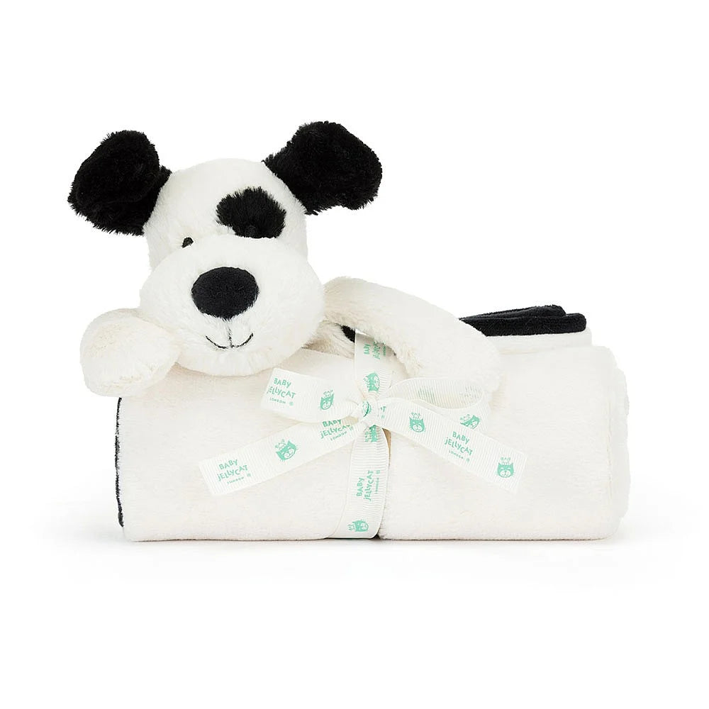 Bashful Black & Cream Puppy Blankie By Jellycat - A. Dodson's