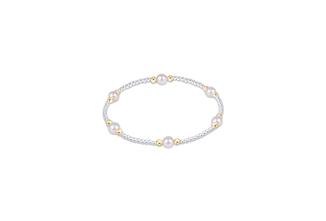 Purpose Pearl Mixed Metal 5mm Bracelet by enewton
