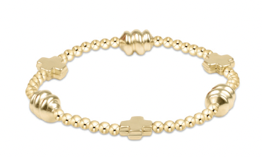 Signature Cross Admire Gold 3mm Bracelet - Gold - by enewton