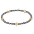 enewton Signature Cross Small 3mm Pearl Dark Grey Bracelet - Gold