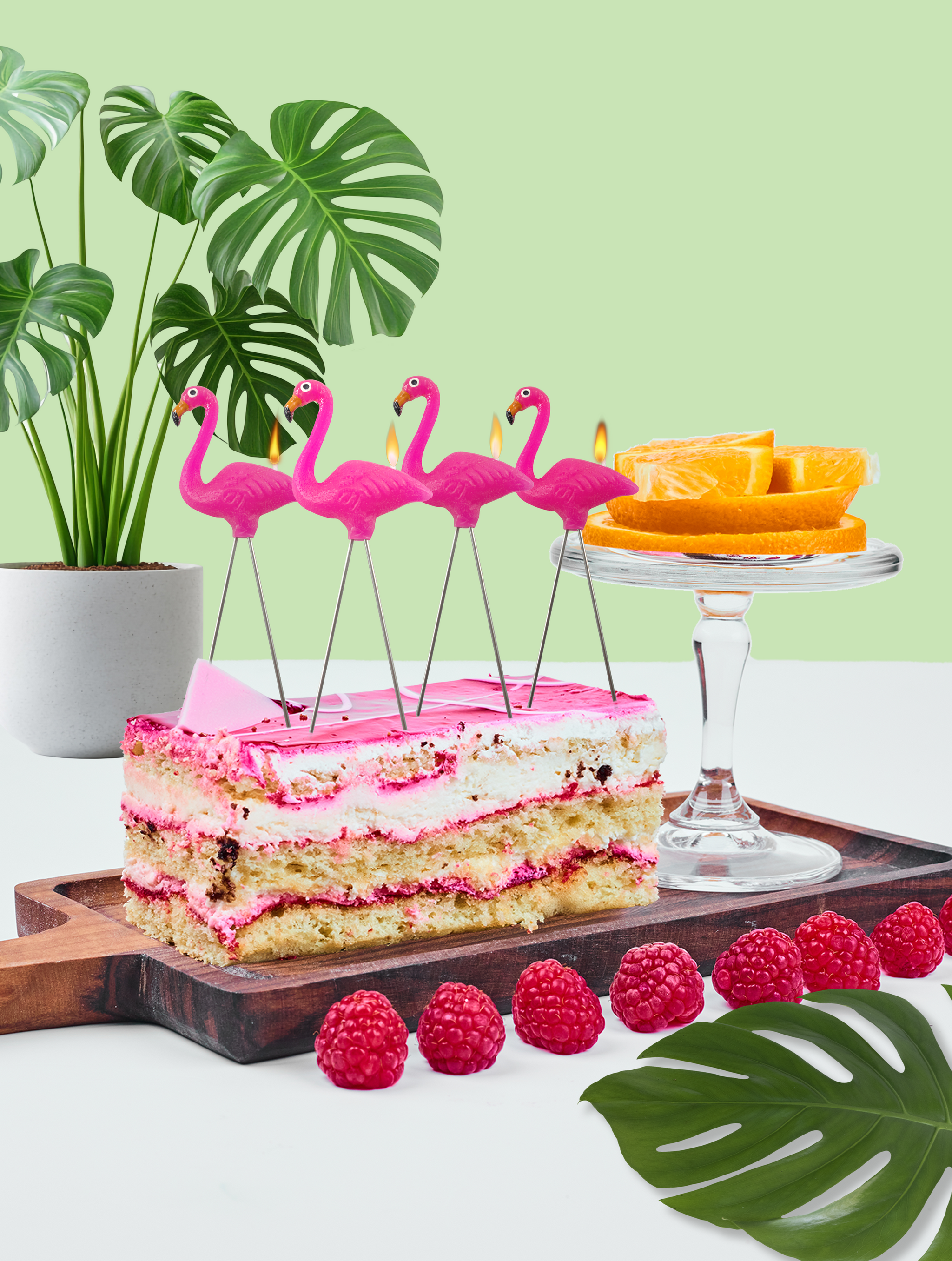 Lawn Flamingo Birthday Candles, Set Of 4 - view 1 of 2