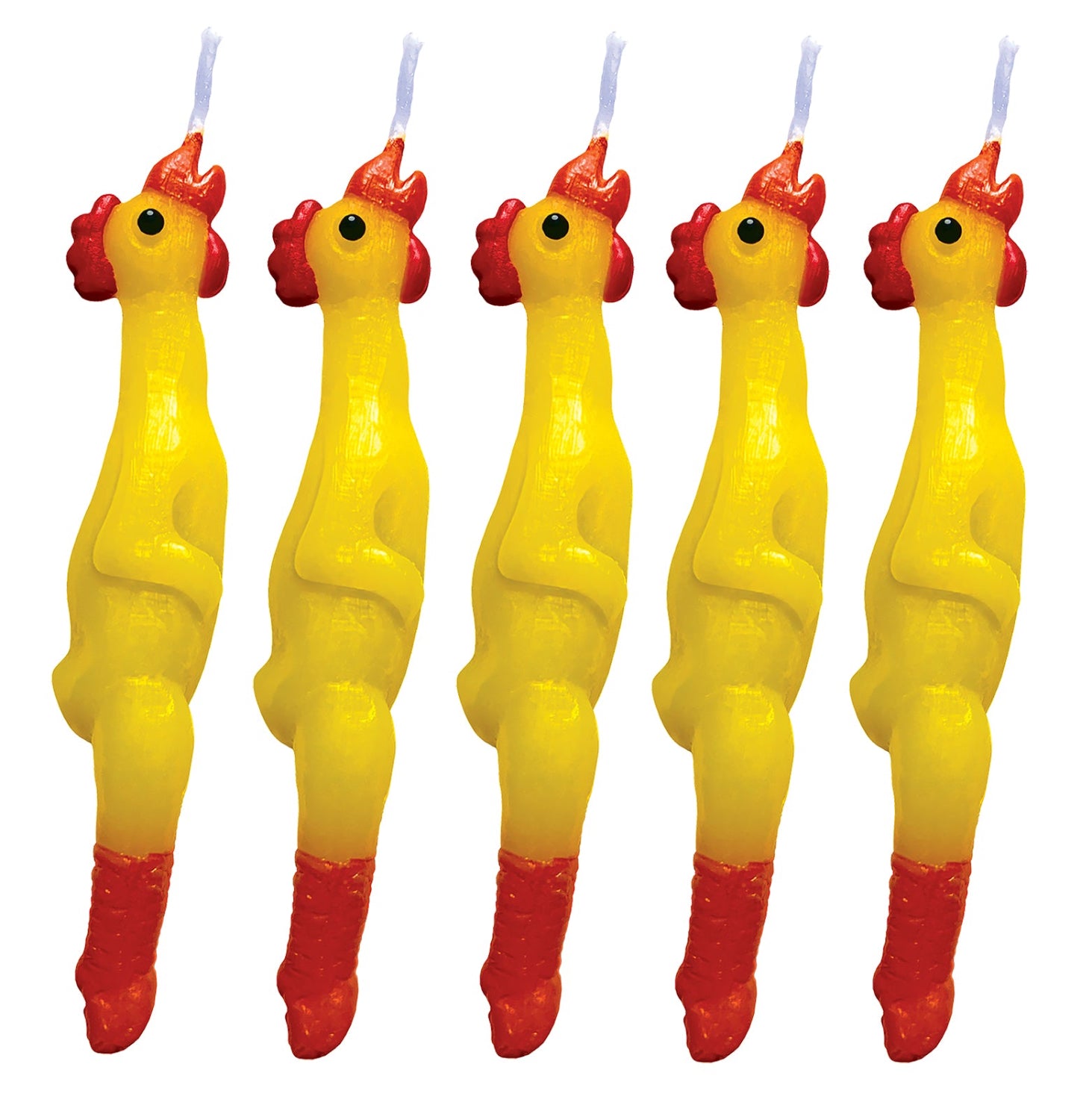 Rubber Chicken Birthday Candles, Set Of 5 - view 1 of 3