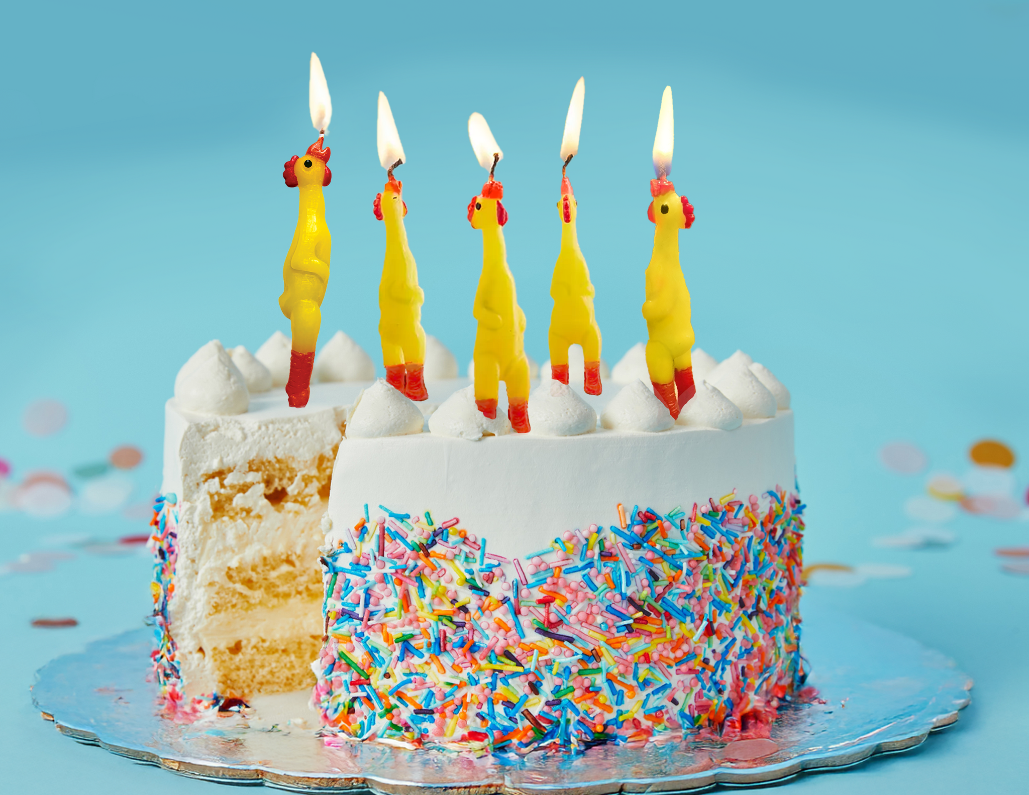 Rubber Chicken Birthday Candles, Set Of 5 - view 2 of 3