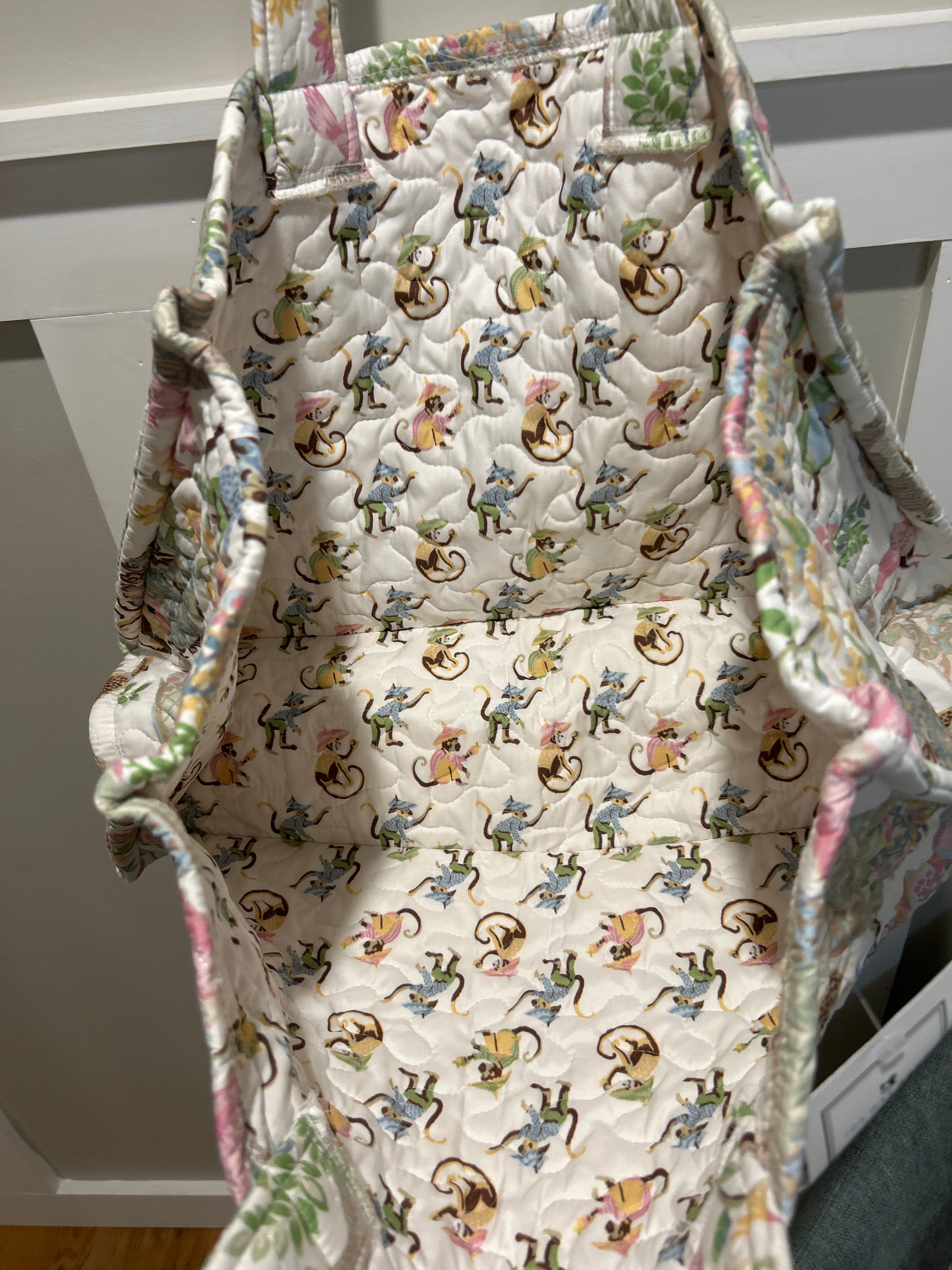 Ida Mae Jungle Canopy Pastel Quilted Tote Bag