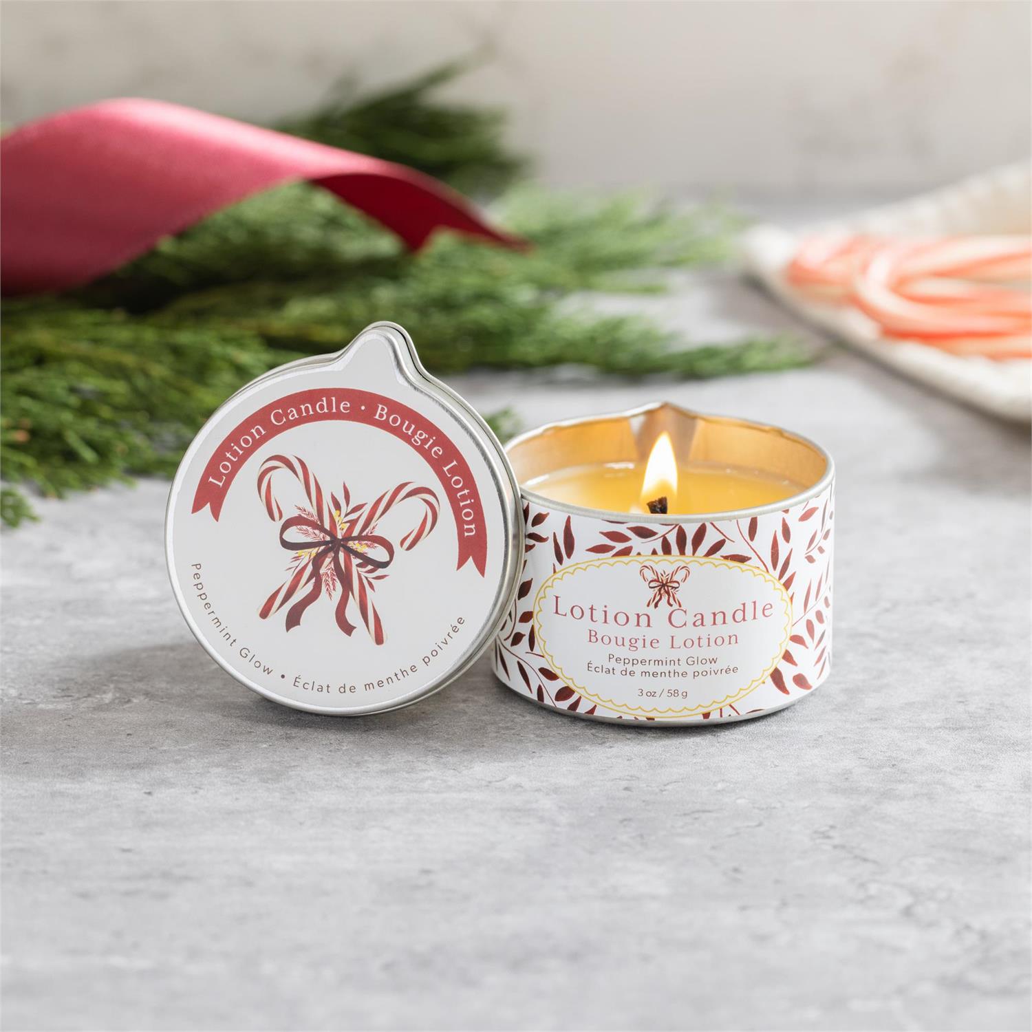 Feels Like the Holidays Peppermint Glow Lotion Candle