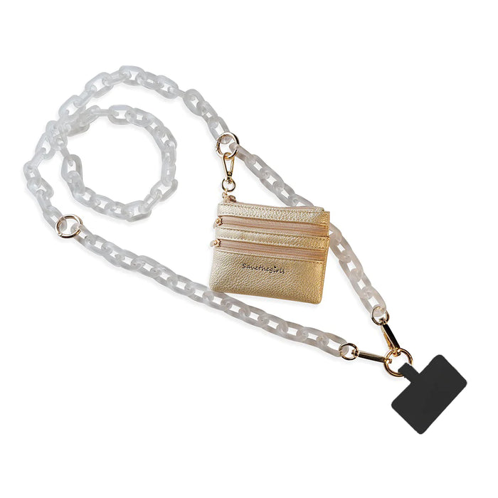 CLIP & GO ICE CHAIN WITH POUCH - WHITE/GOLD