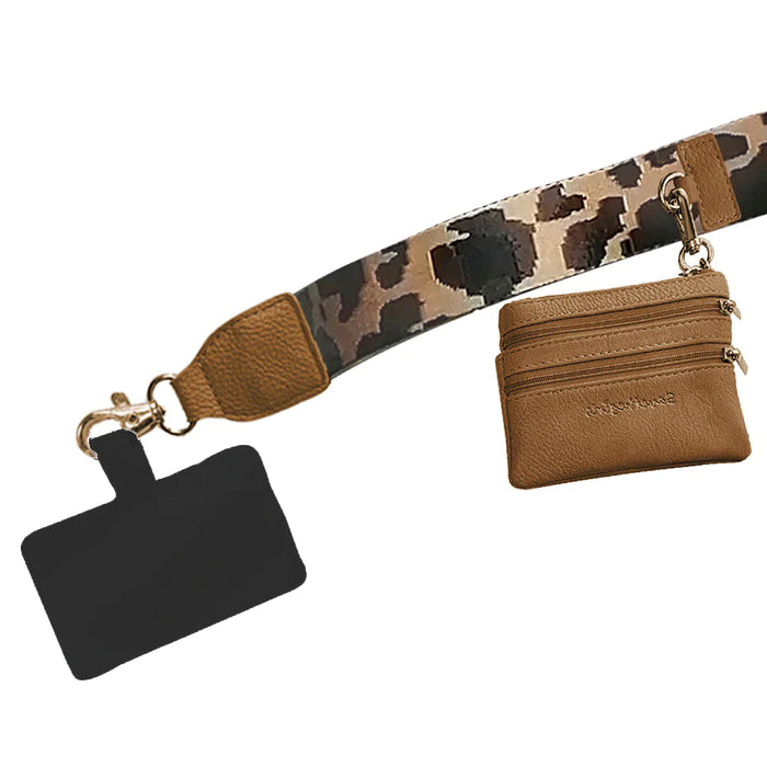 CLIP & GO STRAP WITH POUCH - LEOPARD COLLECTION - BROWN