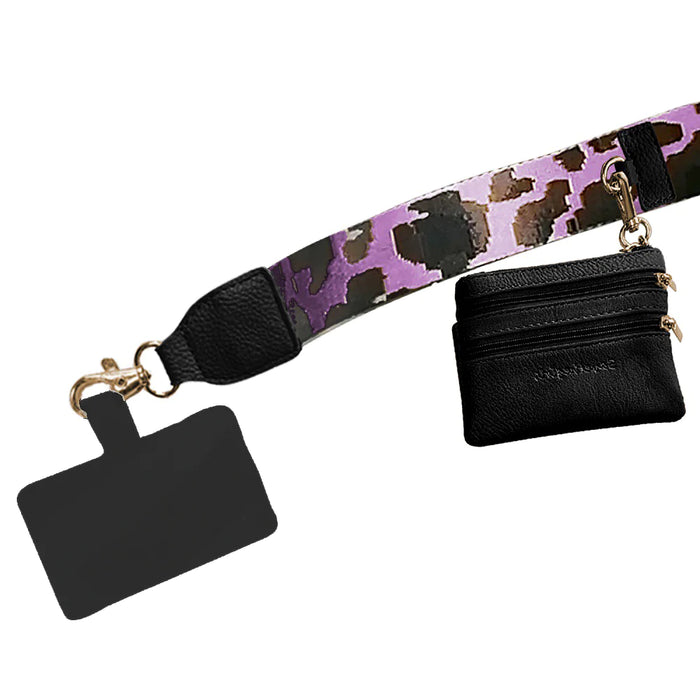 CLIP & GO STRAP WITH POUCH - LEOPARD COLLECTION - LAVENDER