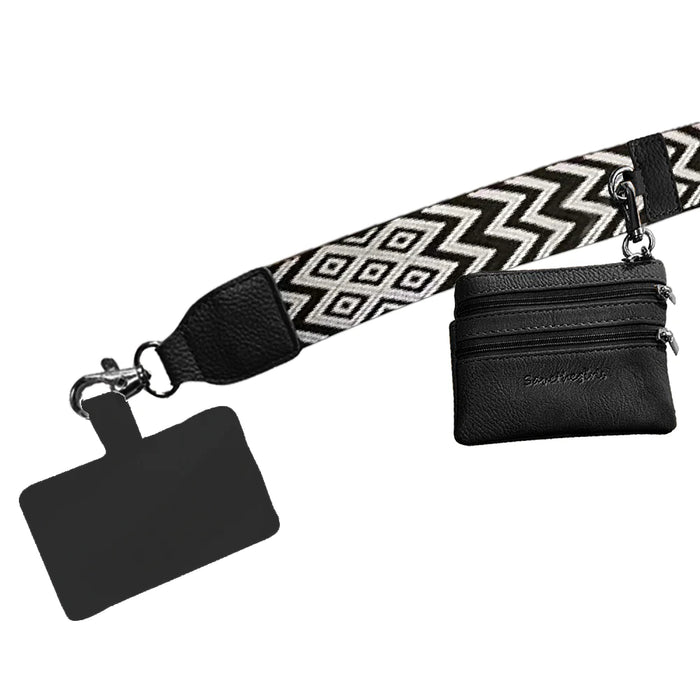 CLIP & GO STRAP WITH POUCH - CHEVRON COLLECTION - BLACK