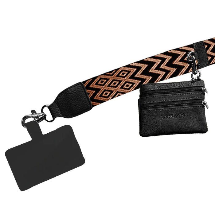 CLIP & GO STRAP WITH POUCH - CHEVRON COLLECTION - BROWN
