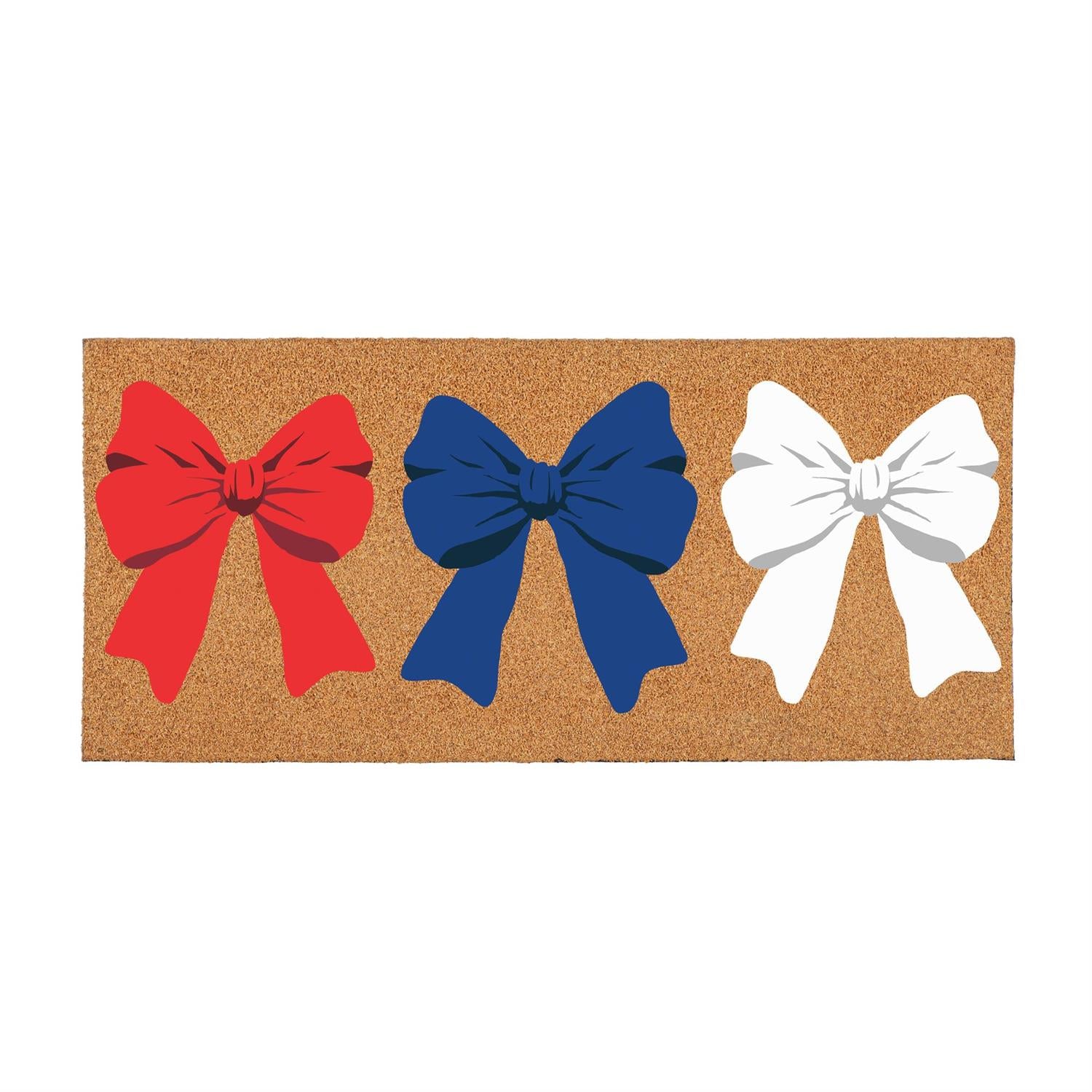 American Classic Red White & Bows Flocked Coir Sassafras Switch Mat