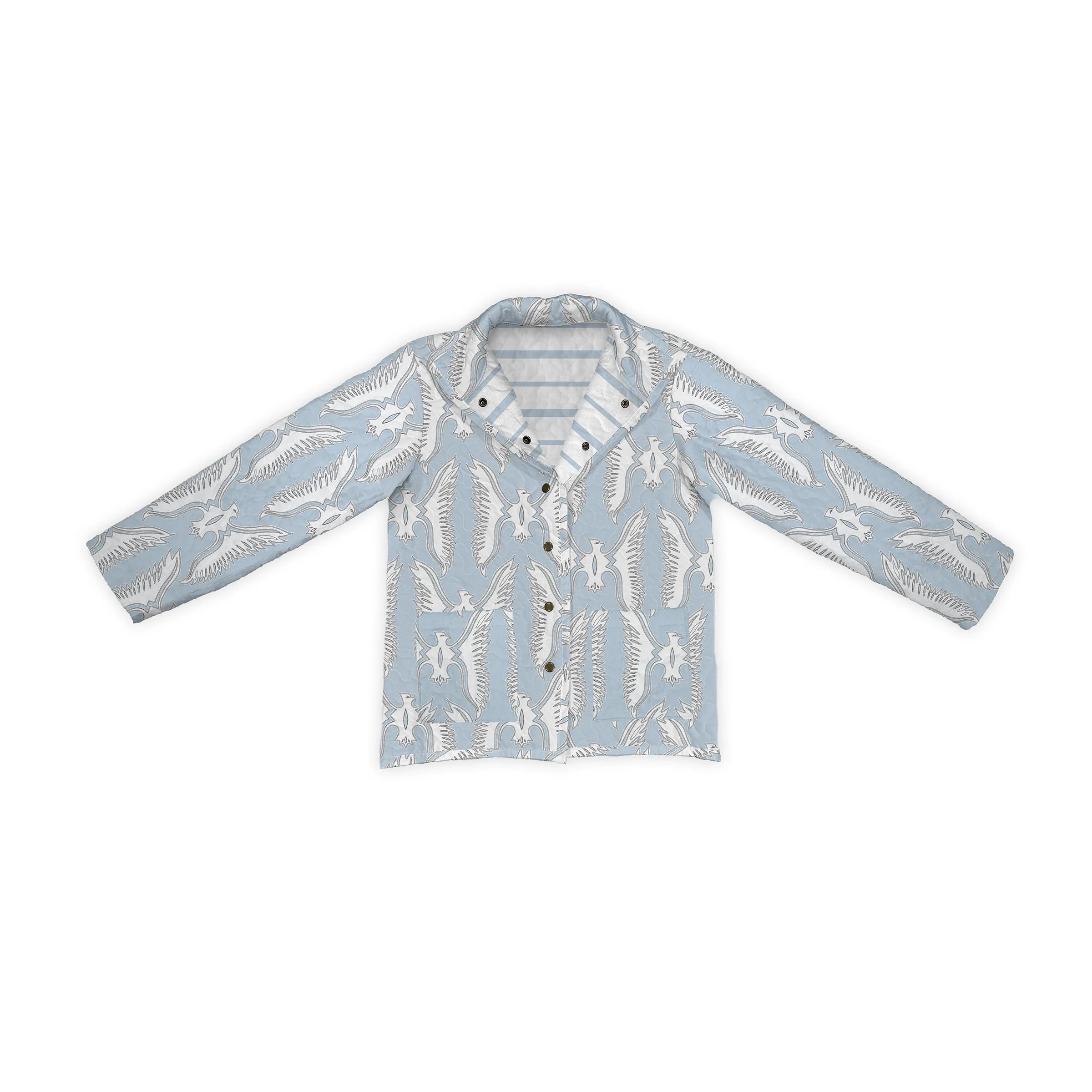 Ida Mae Chase Firebird Blue Quilted Snap Jacket