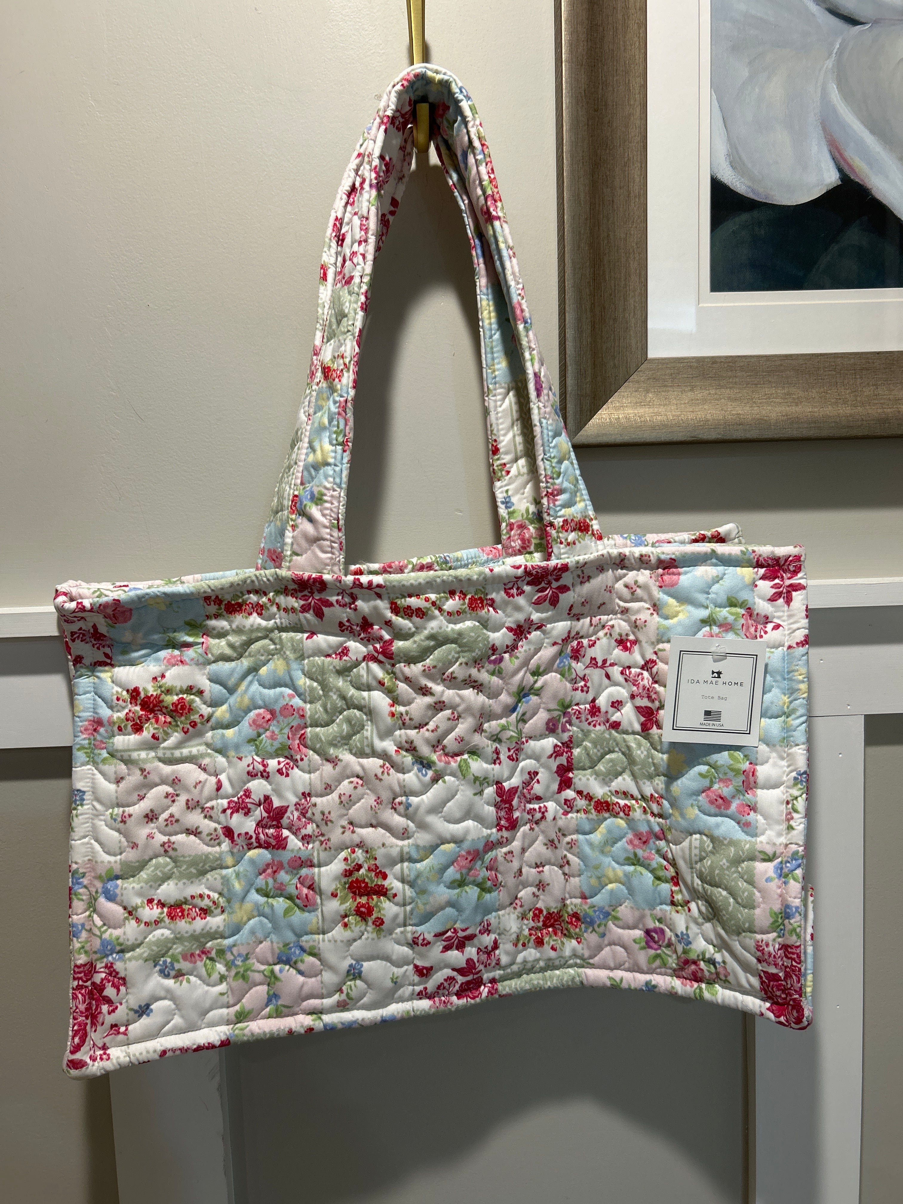 Ida Mae Gracie Patchwork Pastel Quilted Tote Bag