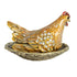 Enameled Metal Hen Trinket Box w/ Jewels