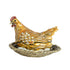 Enameled Metal Hen Trinket Box w/ Jewels
