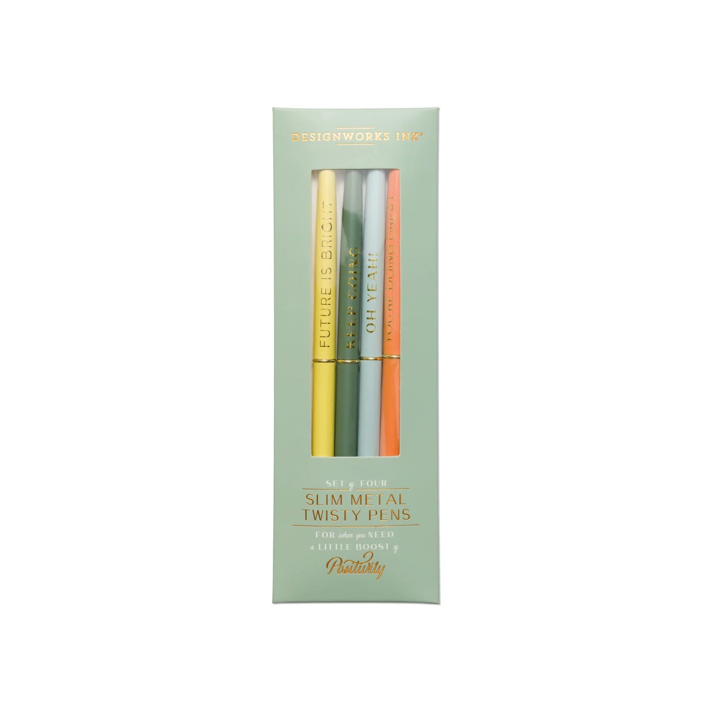 Slim Metal Twisty Pens - Positivity Set Set By Designworks