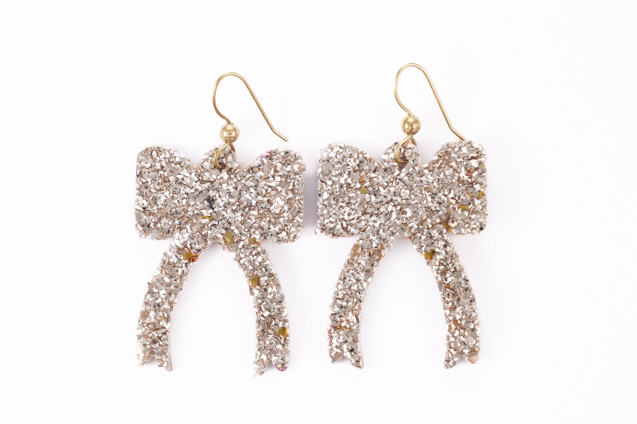 Sparkle in Gold Ribbon Earrings