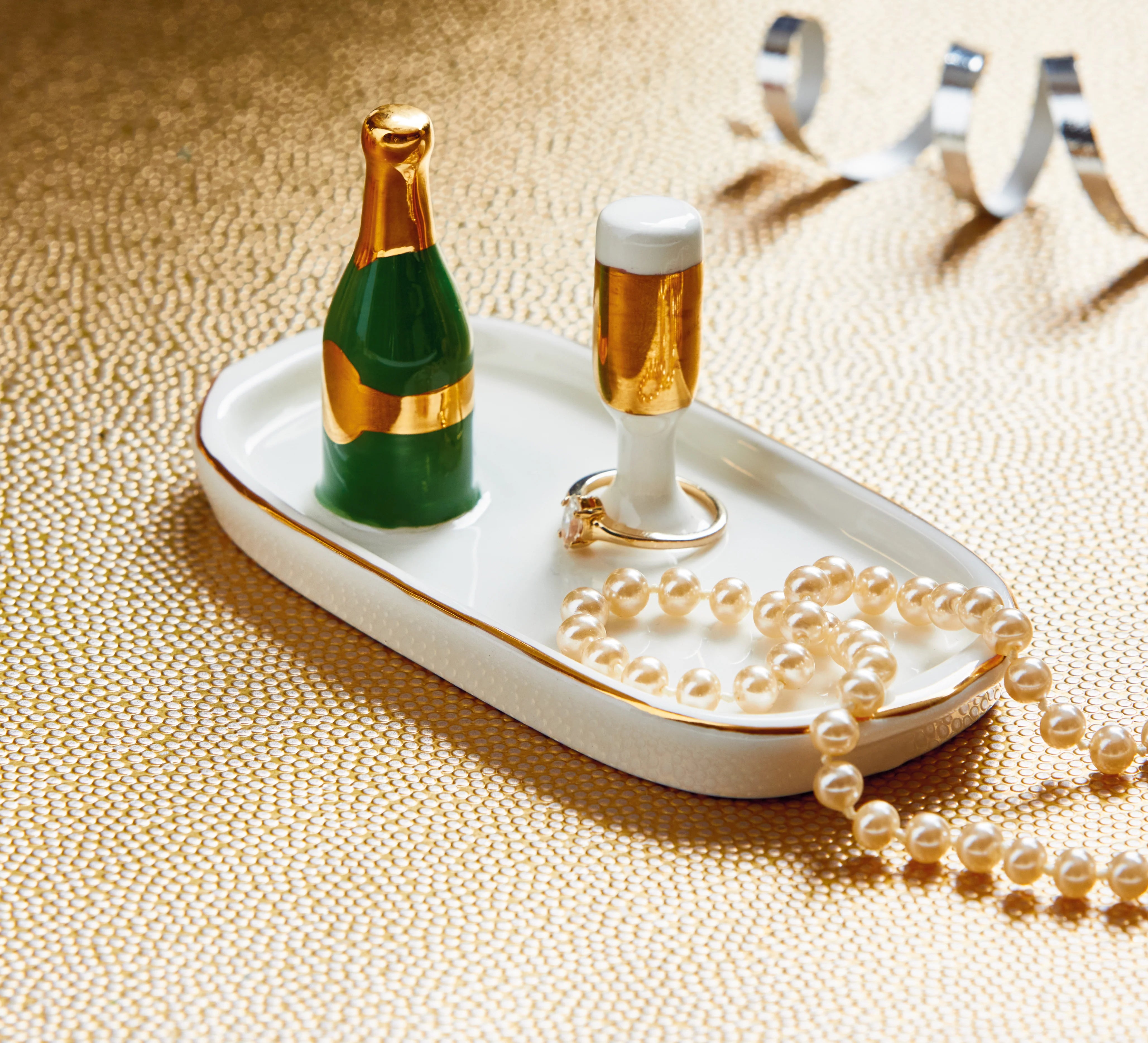 CHAMPAGNE RING HOLDER DISH