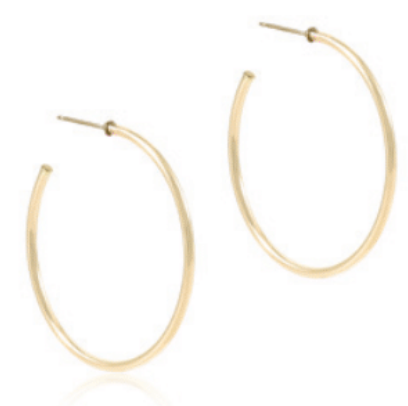 Round Gold 1.75" Post Hoop - 2mm - Smooth by enewton