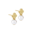signature cross small gold studs - classic pearl  by enewton