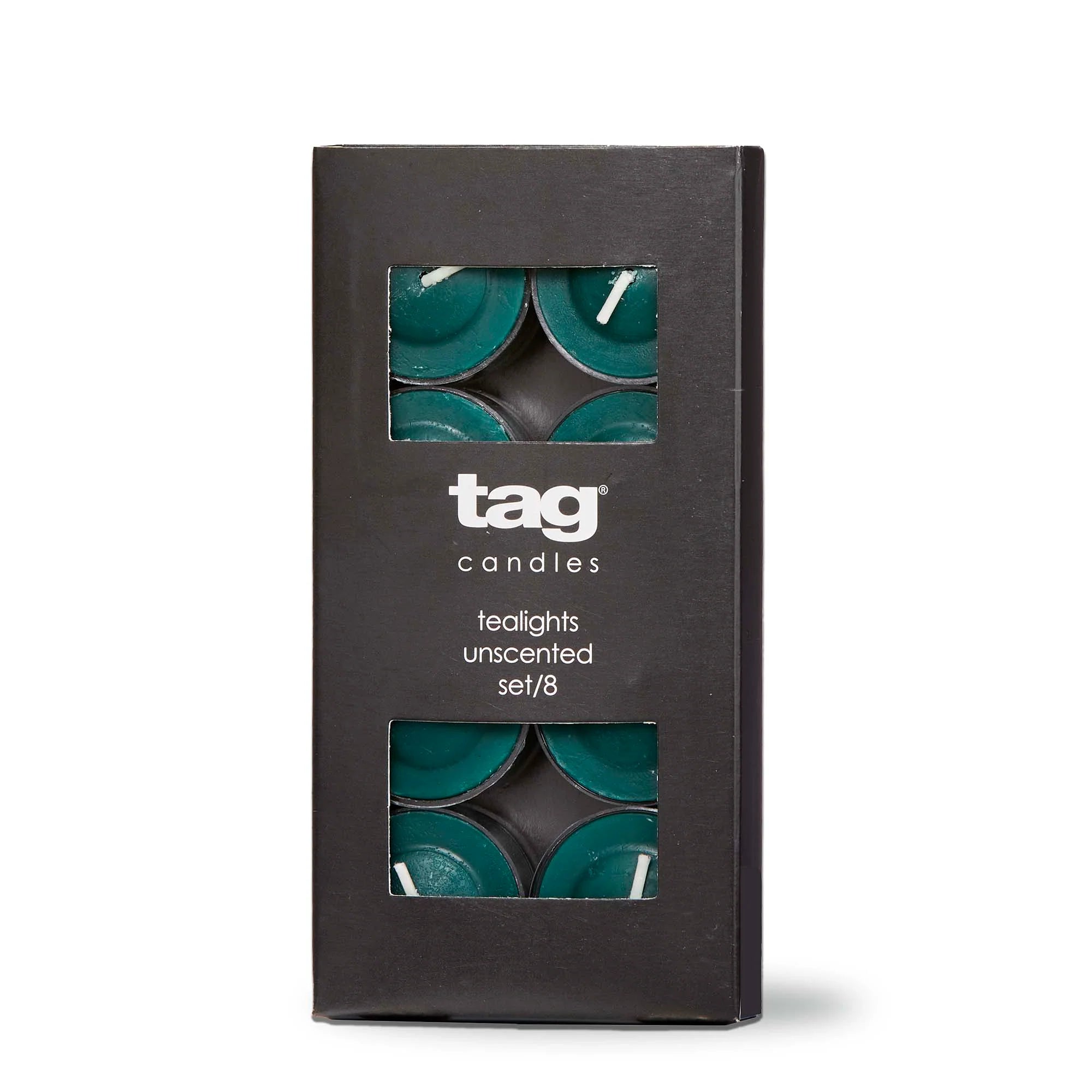 color studio tealight candles set of 8 - forrest green