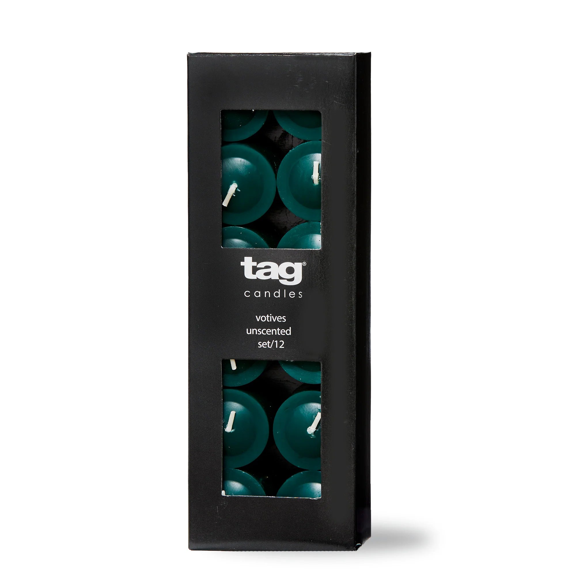 color studio votive candles set of 12 -forrest green