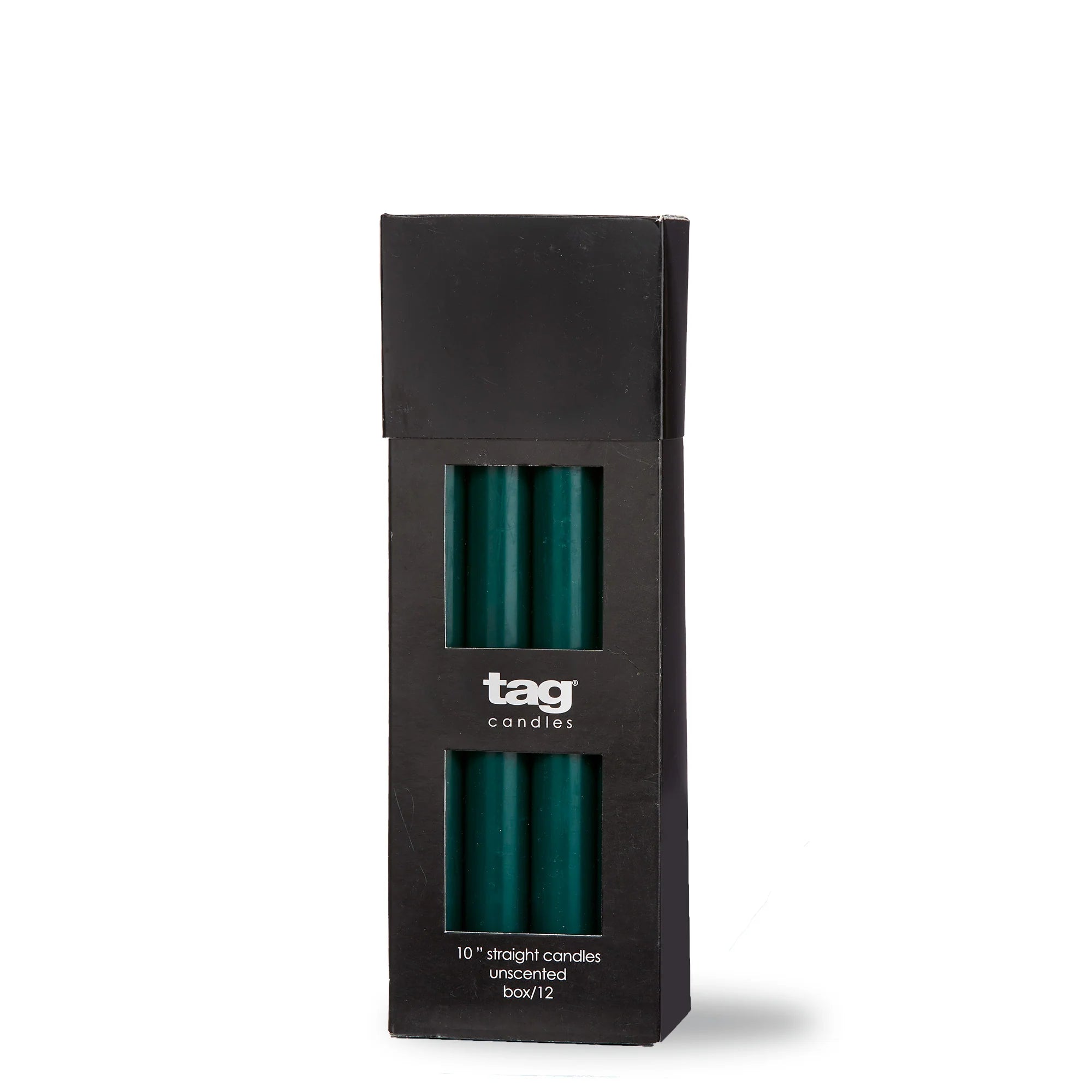 color studio 10" straight candle - forrest green