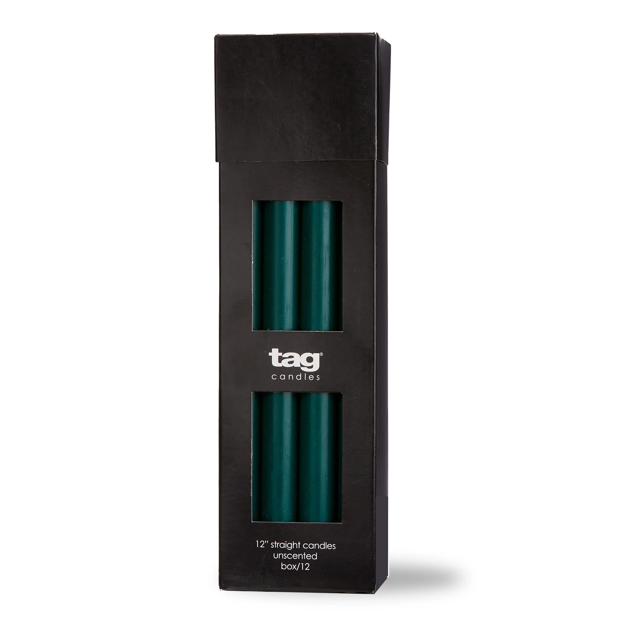 color studio 12" straight candle - forrest green