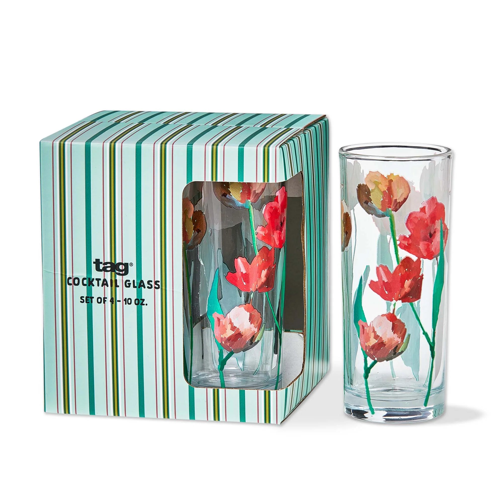 Spring Floral Drinks Glass Set Of 4